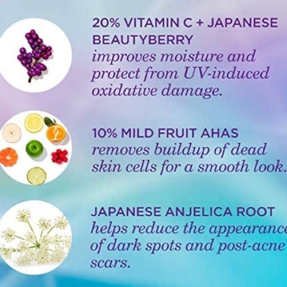 NWT TATCHA Violet C Brightening Serum 20% Vitamin C AHA Facial Dull Exfoliator - Picture 9 of 12